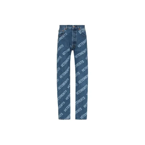 Vetements Blue Men's Jeans Vetements Синий Мужской Джинсы