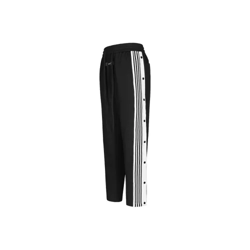 Безшовный крой, черный, унисекс, вязаные тренировочные брюки