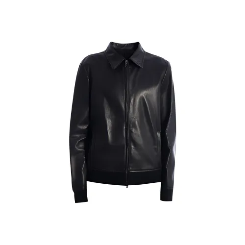 SALVATORE SANTORO Черные Мужские Кожаные Куртки