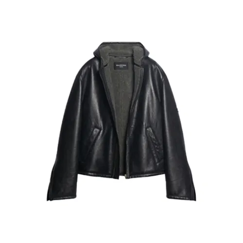 Balenciaga Черные Мужские Кожаные Куртки