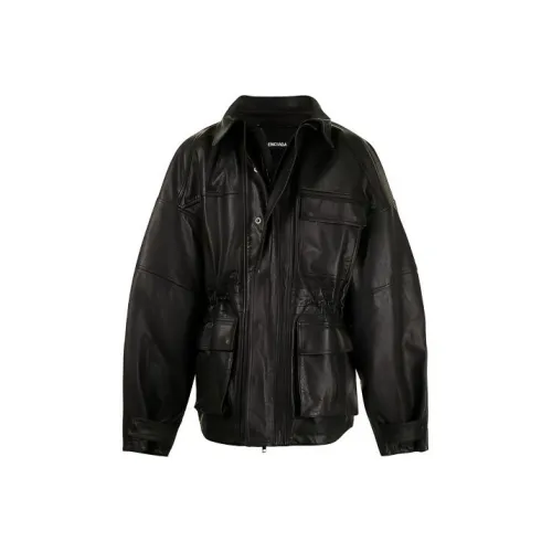 Balenciaga Черные Мужские Кожаные Куртки