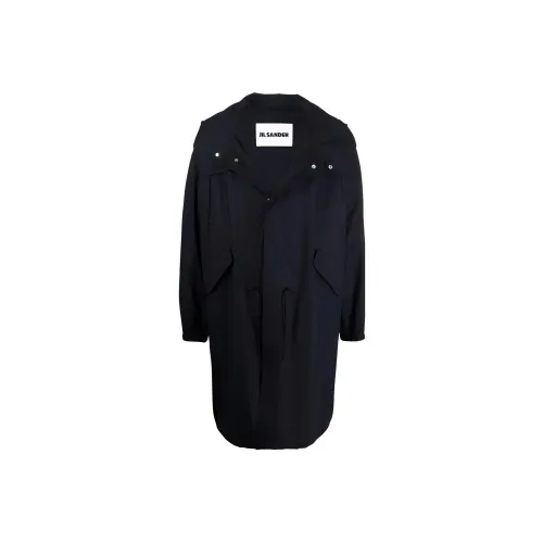 JIL SANDER Темно-синий синий мужской тренч