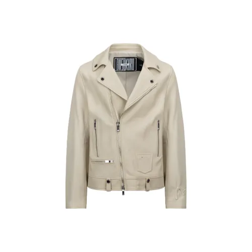 EVISU Бежевый Мужская Кожаная Куртка