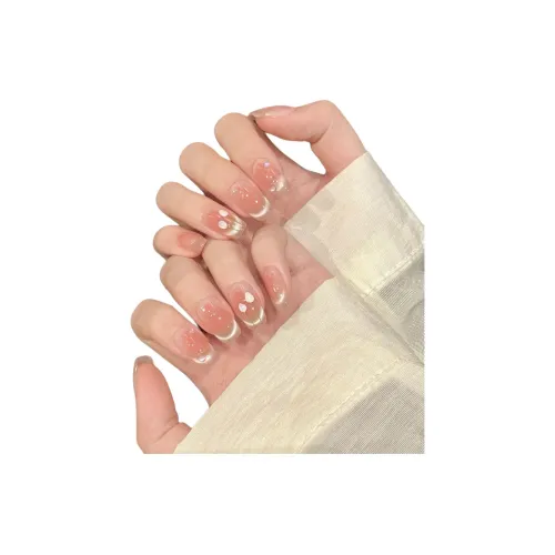 Yun Yue Joe Qinshui Капелька Тюльпан Улыбка Кошачий глаз False Nail Средний LADDER Розовый Градиентный Coquette 20мм