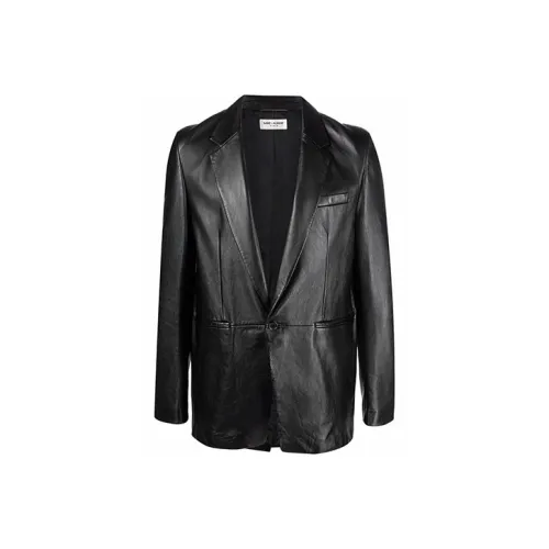 SAINT LAURENT Черные Мужские Кожаные Куртки