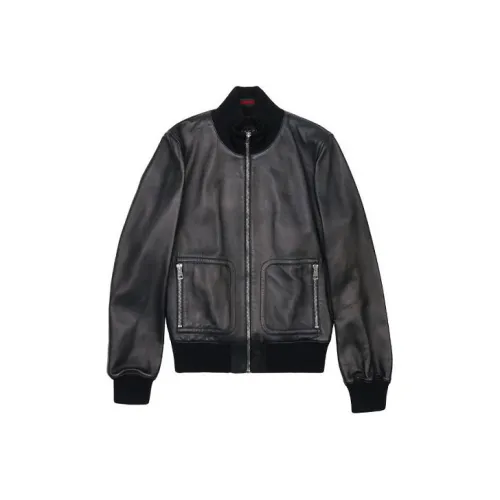 GUCCI Кожа Куртка Мужская Черная
