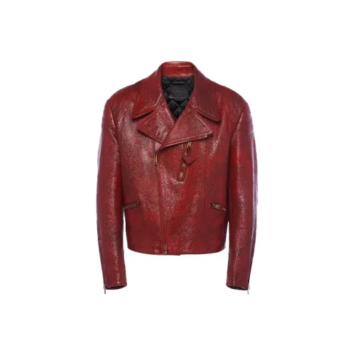 PRADA Red Men's Leather Jackets