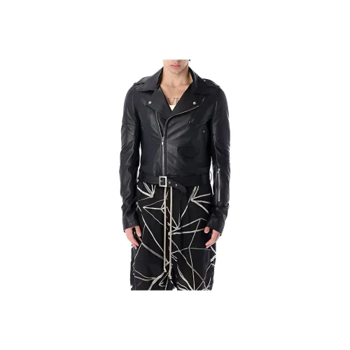 RICK OWENS совместный бренд Черные мужские кожаные куртки