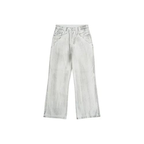 PANDA ADEVIL Джинсы Унисекс Белый Грязь