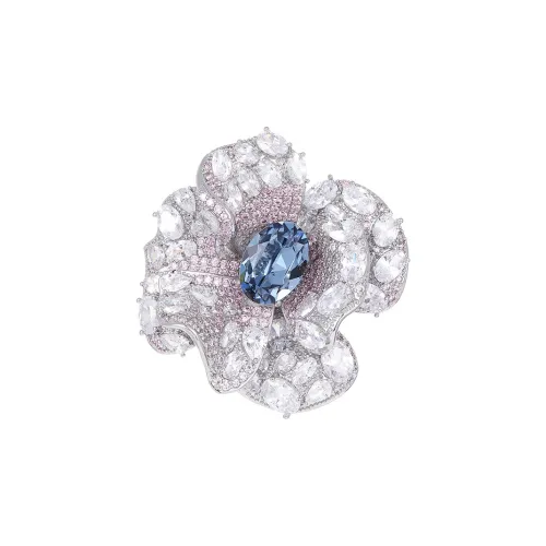 Фиолетовый синтетический кубический цирконий броши унисекс