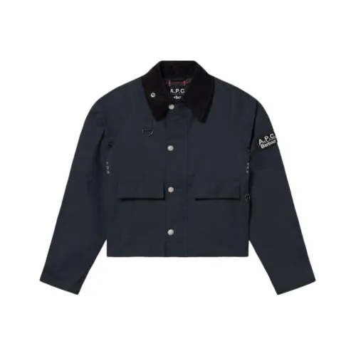 A.P.C Barbour Коллаборация Темно-синяя Унисекс Куртка