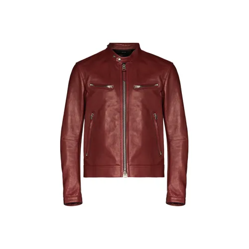 TOM FORD Коричневый Мужская Кожаная Куртка