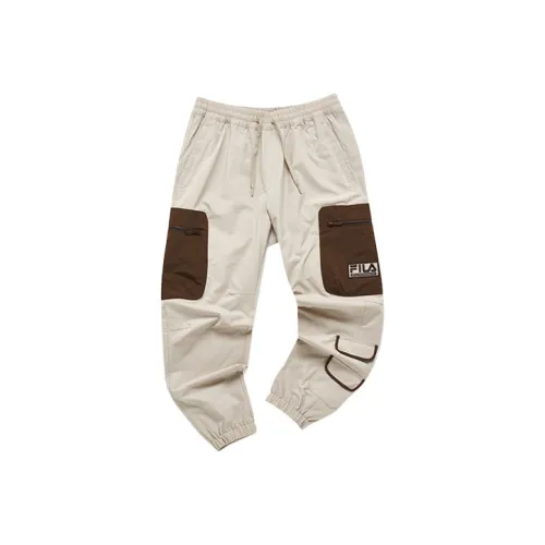 FILA FUSION X White Mountaineering Повседневные брюки Мужские Кожа Серый