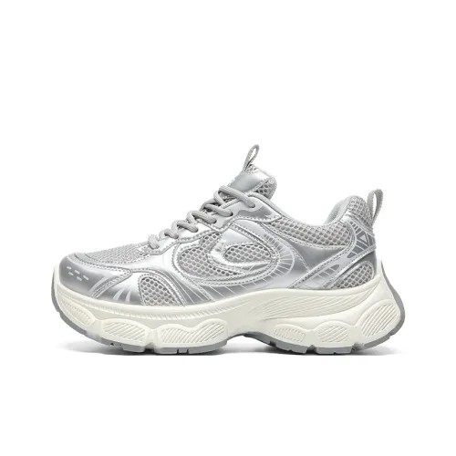 ZHR Xiaoice Медвежонок Износостойкий И Легкий Низкий Топ Толстая Подошва Кроссовки Женские Серебряные