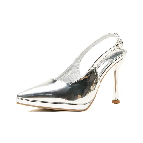 Bamiti Высокие каблуки Женские Серебряные