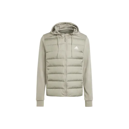Adidas Essentials Hybrid Down Hooded Jacket Куртка Куртки и Пальто Мужской Серый Зеленый