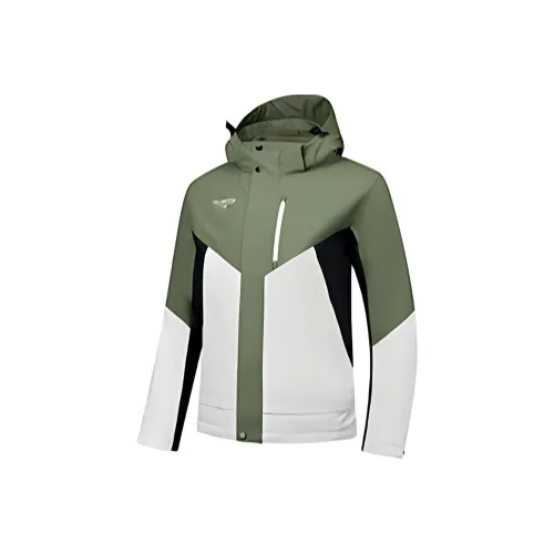 QIAODAN Куртки и пальто Мужской Дымчатый белый Сосновый зеленый