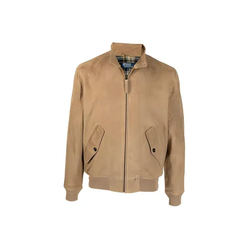 Polo Ralph Lauren Кожаная куртка мужская цвет хаки