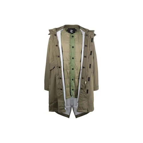 White Mountaineering Зеленый Мужской Парки