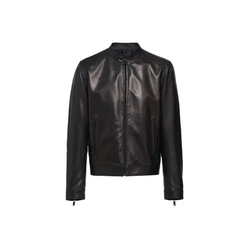 PRADA Мужские черные кожаные куртки