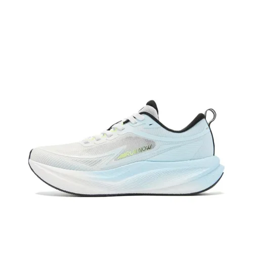 QIAODAN Slip-resistant Abrasion-resistant Low Top Casual Running Shoes Men's White Blue
