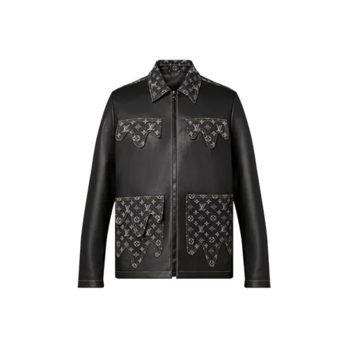 LOUIS VUITTON Кожа Куртка Мужская Черная