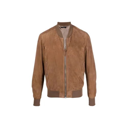 TOM FORD Коричневый Мужская Кожаная Куртка