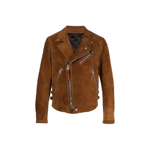 TOM FORD Умбра Мужские Кожаные Куртки