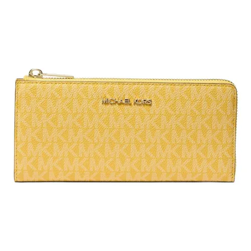 MICHAEL KORS Jet Set Travel Покрытый холст Кошелек Большой Женский Yellow Daisy