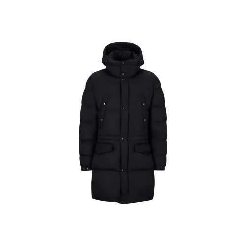 Hugo Boss Водонепроницаемый хлопковый пуховик с капюшоном Куртки и пальто Мужской Черный