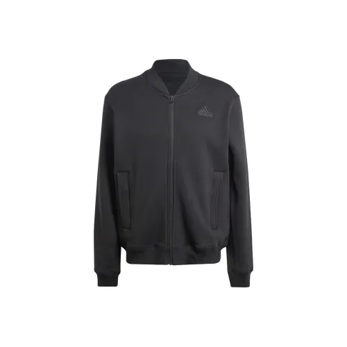 Adidas Lounge Fleece Bomber Jacket с застежкой-молнией Куртки и Пальто Мужской Черный