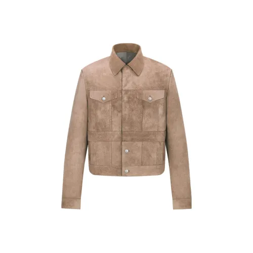 DIOR SS22 Кожа Куртка Мужская Бежевая Коричневая