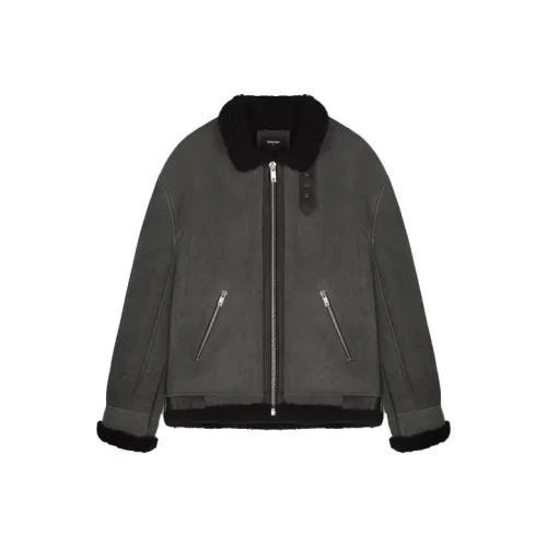 REPRESENT Серый Мужская Кожаная Куртка