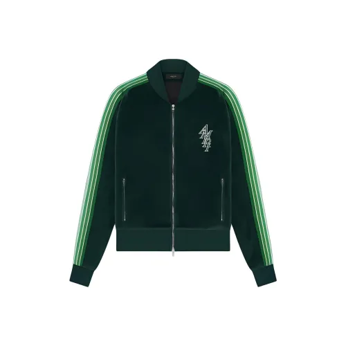 AMIRI STACK Велюр Track Куртка Куртки Пальто Мужской Зеленый