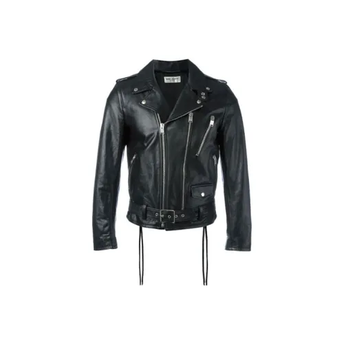 SAINT LAURENT FW21 Кожаная куртка мужская черная