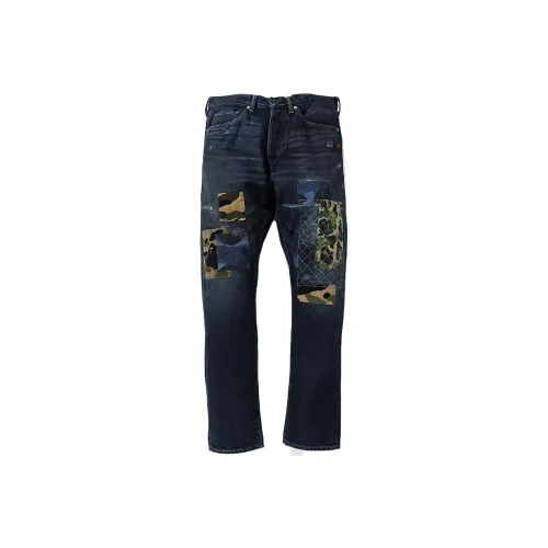 A BATHING APE Темно-синий, мужской, джинсы