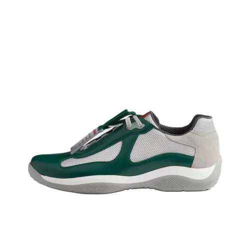 PRADA America's Cup Оригинальный Низкий Топ Повседневная Обувь Мужская Зеленая