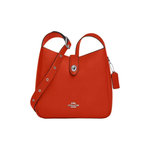COACH Hadley Кожа Сумка через плечо Средняя Женская Серебряный и Темно-оранжевый