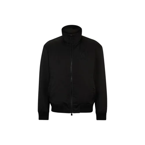 Hugo Boss Сатин Куртка в обычном крое с особенным Artwork Куртки и Пальто унисекс черный