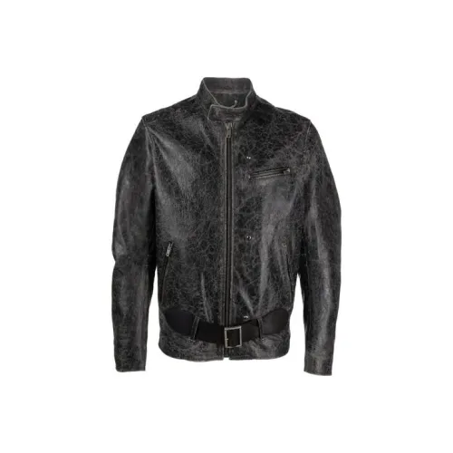 Golden Goose Мужские черные кожаные куртки