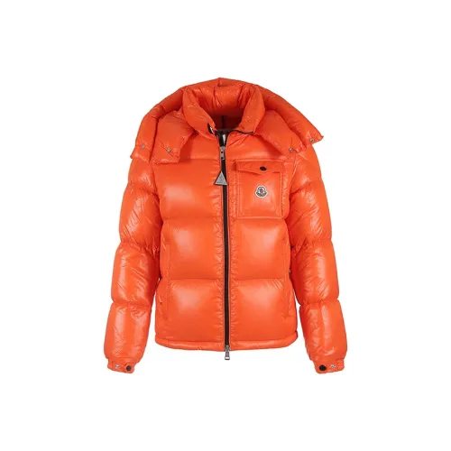 Moncler Пуховик Мужской Оранжевый Трехцветный Полосы