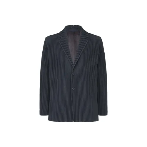 Homme Plissé Issey Miyake FW24 Куртки и Пальто Мужской Полуночный Синий