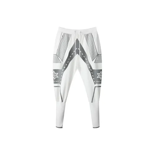 NORVINCY Весенние Осенние Эластичный Пояс Эластичные Брюки Городской Техно-Вир Брюки Вязаные Тренировочные Брюки Мужские Белые