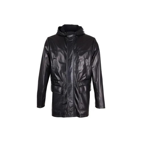 PRADA Мужские черные кожаные куртки