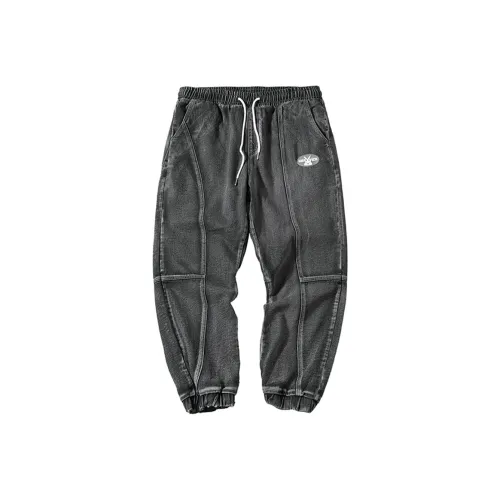 N Max x TAOWANGTU Штаны с манжетами Джинсы Мужской Черный