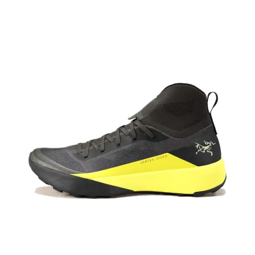 Arcteryx VERTE Slip-resistant Abrasion-resistant High-top Trail Running Shoes Men's Black Green Арктерикс VERTE Противоскользящие Износостойкие Высокие Кроссовки для Беговых Трасс Мужские Черный Зеленый