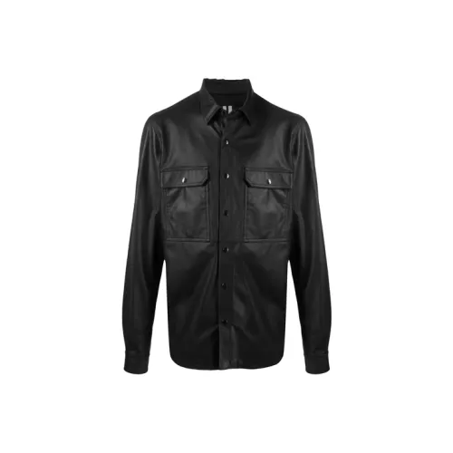 RICK OWENS совместный бренд Черные мужские кожаные куртки