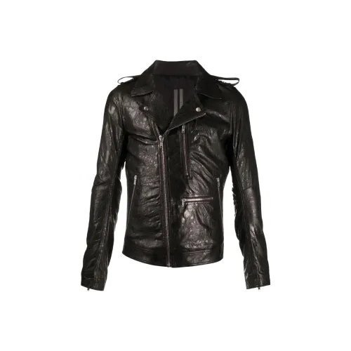 RICK OWENS совместный бренд Черные мужские кожаные куртки