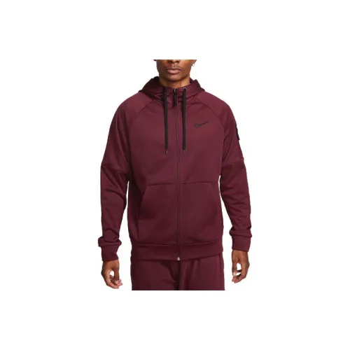 nike Therma Форма Full Zip Фитнес Топ Куртки Пальто Мужской Красный