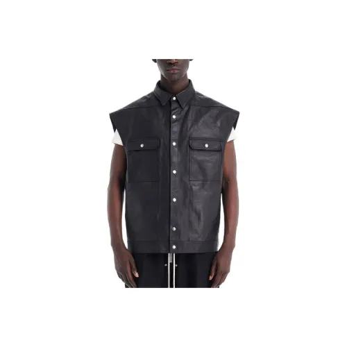 RICK OWENS совместный бренд Черные мужские кожаные куртки